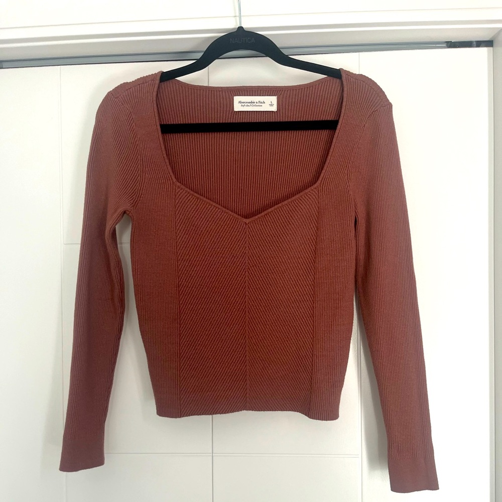 Abercrombie Soft as F brown crop top